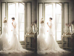 简约至美,韩式|纯色背景婚纱照，婚纱照图片