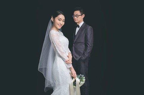 韩式婚纱照图片|纯色背景婚纱照-深圳婚纱照欣赏