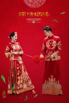 时尚中式,中国风婚纱照，婚纱照图片