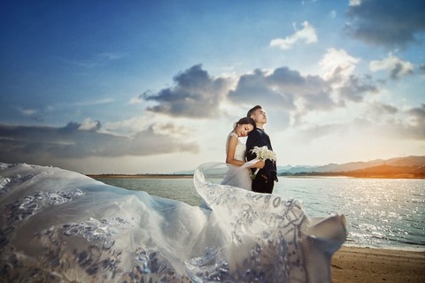 自然清新婚纱摄影|海景结婚照-广州婚纱照欣赏