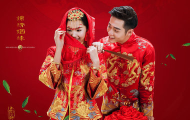 时尚中式，中国风婚纱照，婚纱照图片