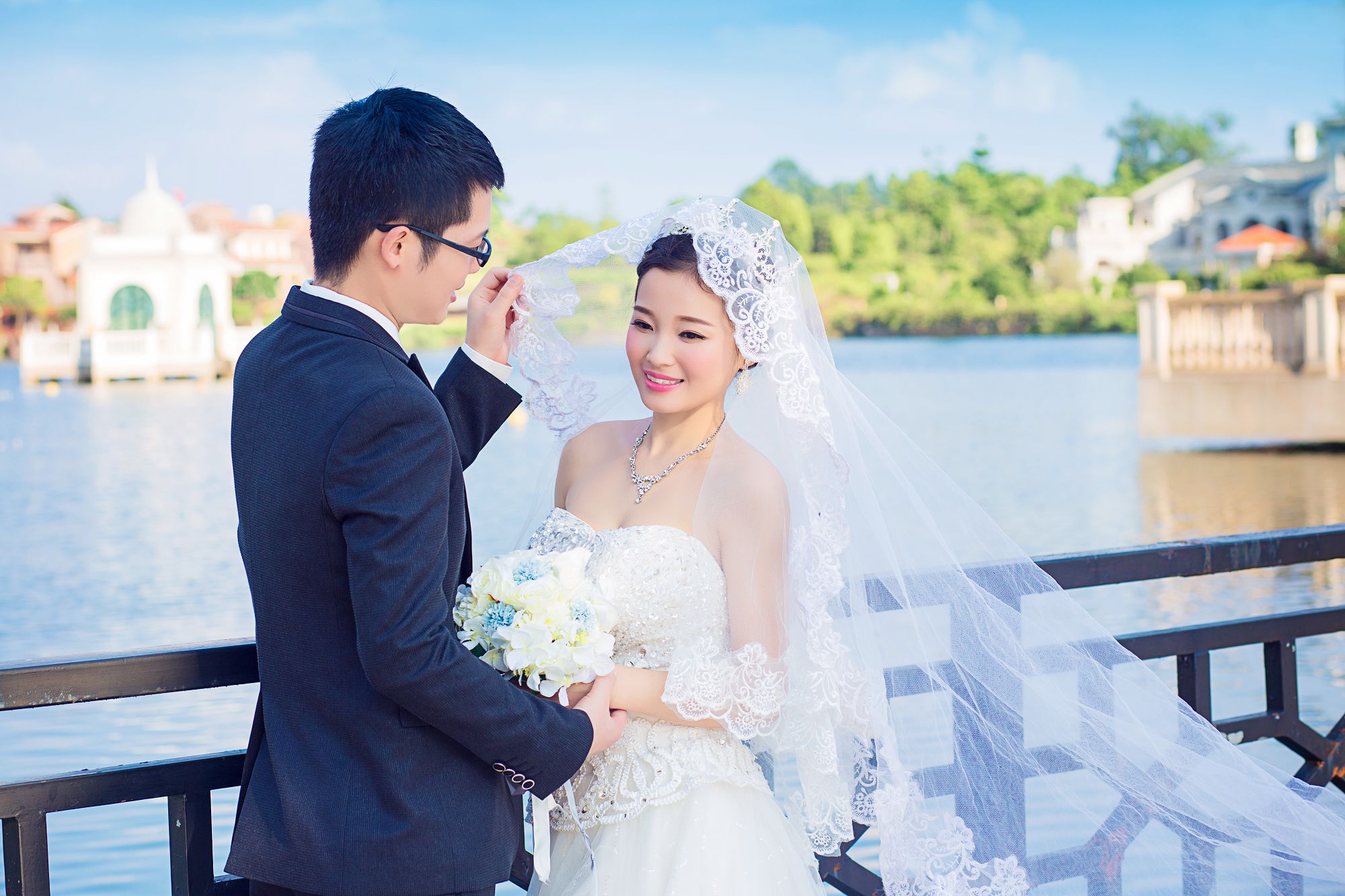 韩式婚纱照图片|湖景结婚照-云浮婚纱照欣赏