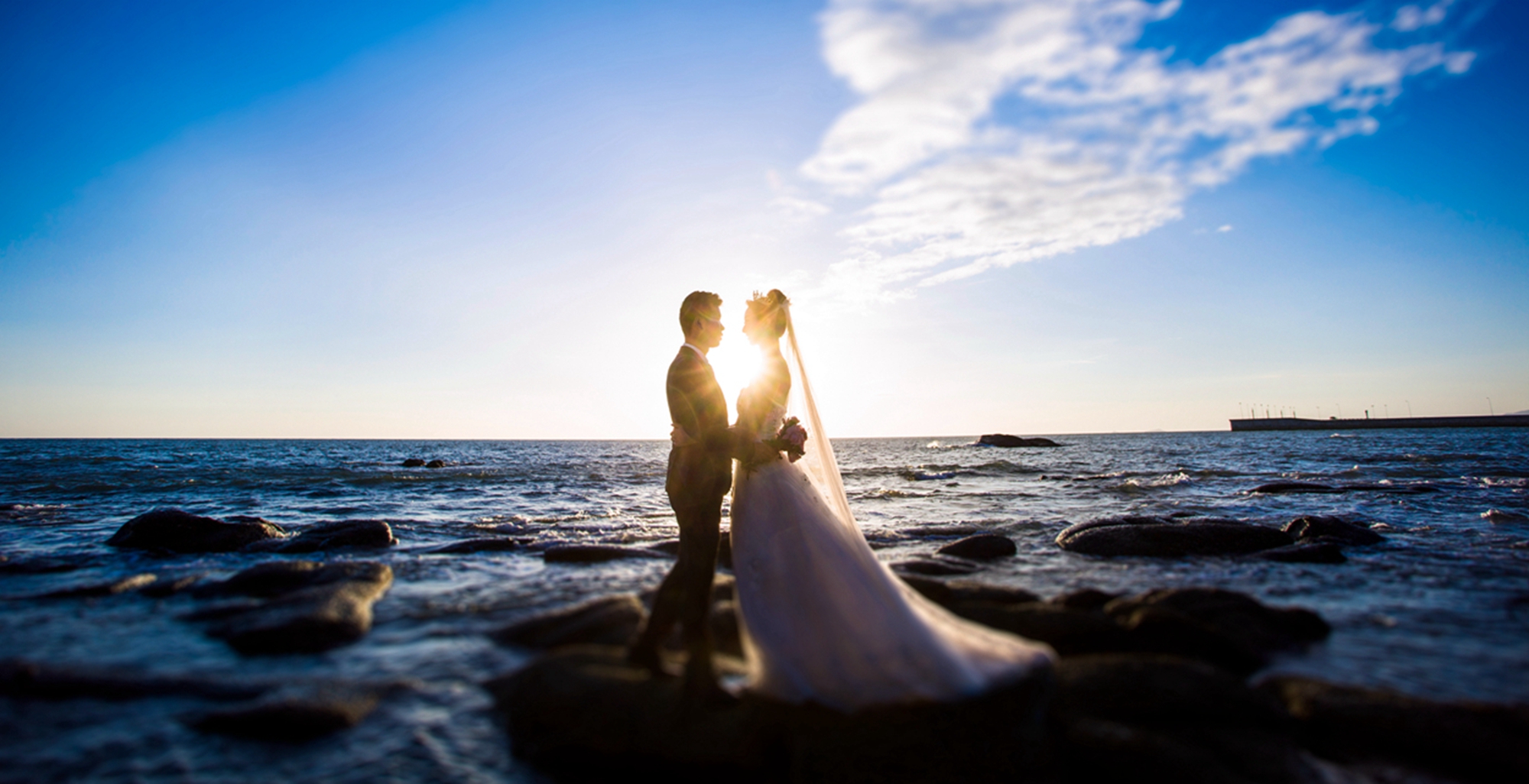 海景结婚照,[海景, 礁石],三亚婚纱照,婚纱照图片