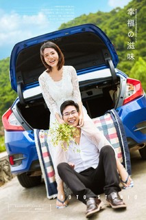 自然清新婚纱摄影|旅行车结婚照-广州婚纱照欣赏