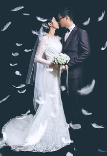 韩式结婚照|纯色背景婚纱摄影-深圳婚纱照欣赏