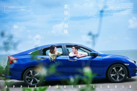 旅行车婚纱照图片-广州婚纱照欣赏